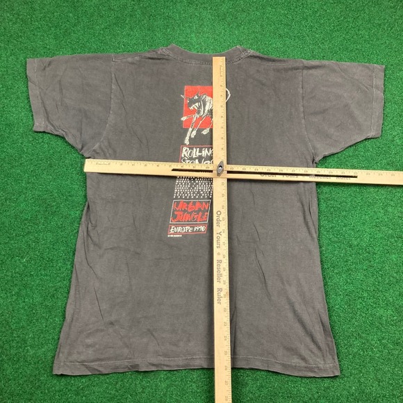 Vintage Rolling Stones Shirt Mens M Black Red 1989 Urban Jungle Europe Tour 80s - Picture 13 of 16